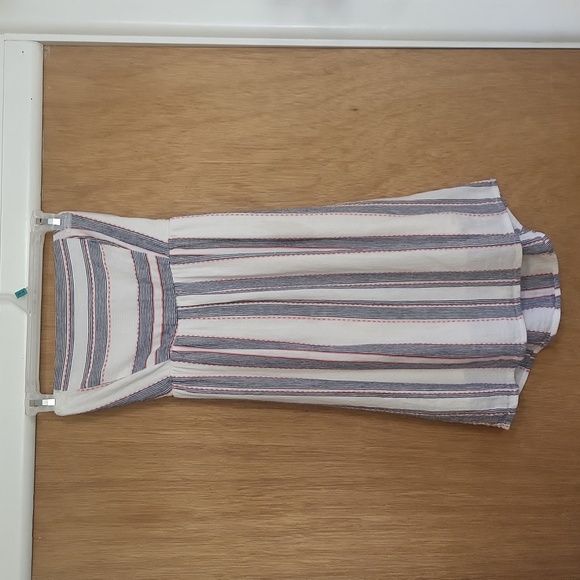 EUC Nordstrom Socialite strapless dress. Off white blue/pink striped.  Medium - Picture 5 of 14